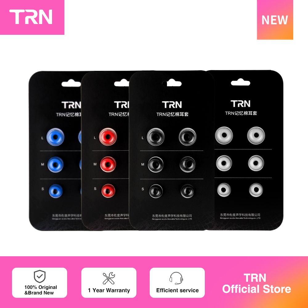 Earphone Foam Tip - TRN 3 คู่ (6 ชิ้น) หูฟังหน่วยความจําผ้าฝ้าย
